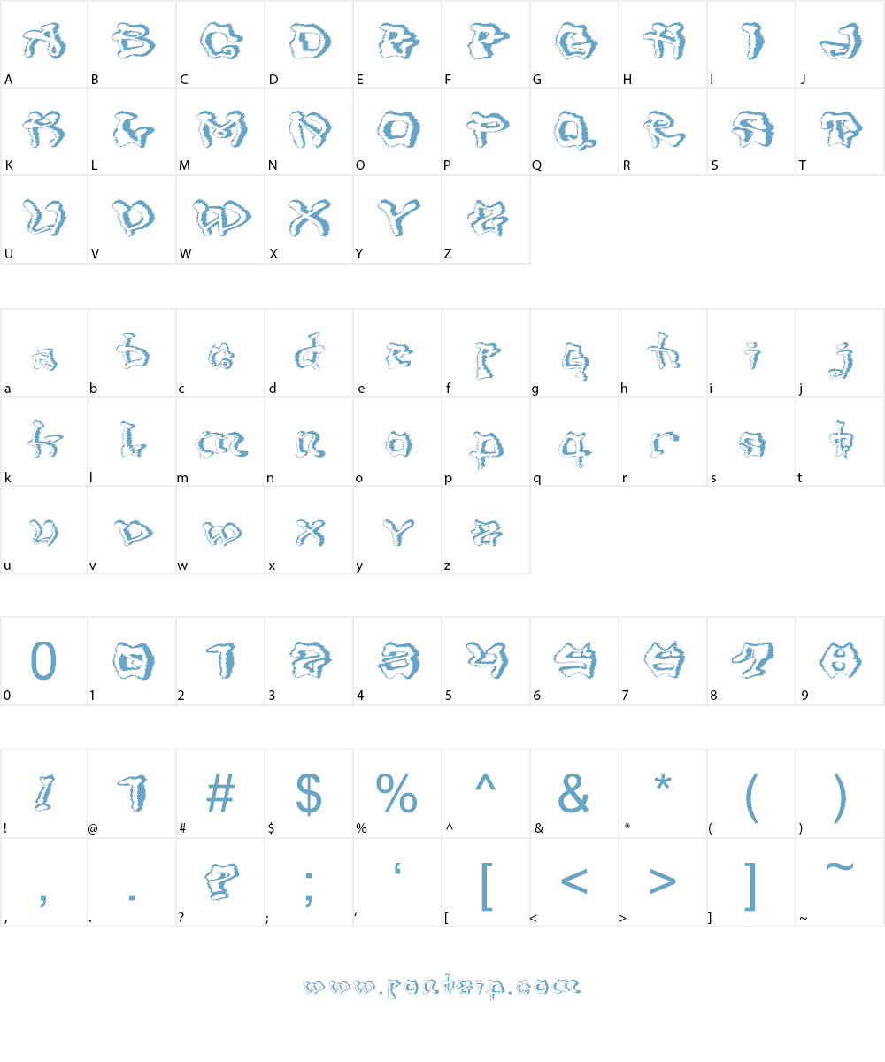 Mondrongo Trash Font Character